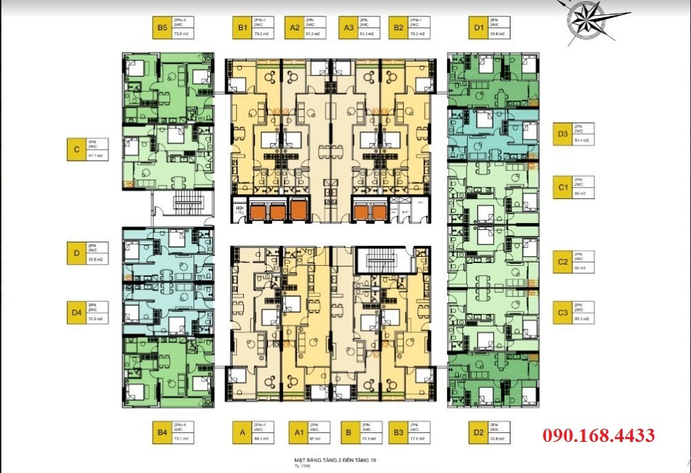 Mặt bằng chung cư Lotus 1 Bắc Giang