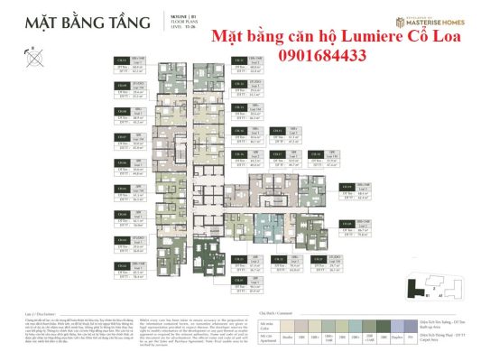 Mặt bằng căn hộ Lumiere Cổ Loa