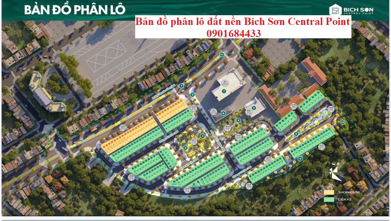 Bản đồ phân lô đất nền Bích Sơn Central Point