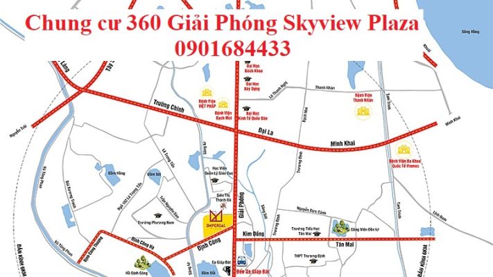 Vị trí dự án Skyview Plaza 360 Giải Phóng
