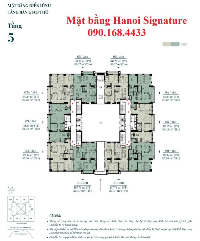 Mặt bằng dự án Hà Nội Signature - 0901684433