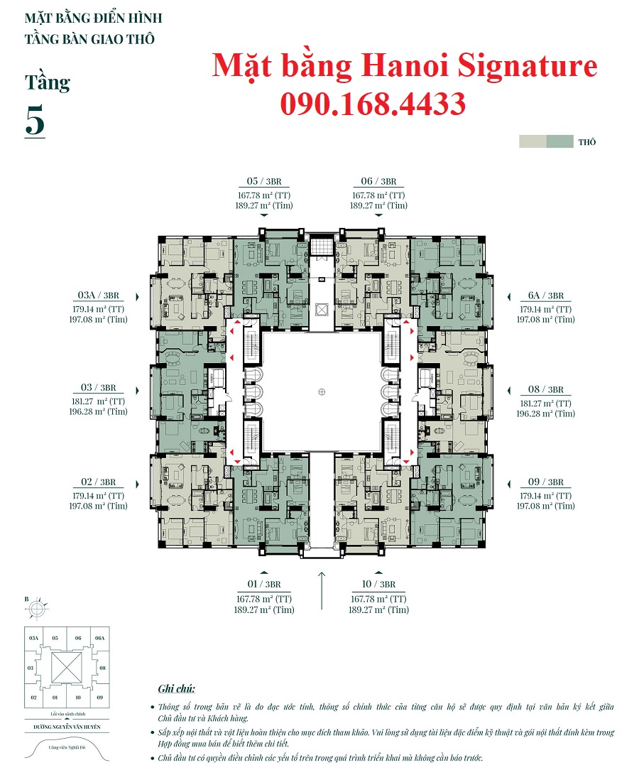 Mặt bằng dự án Hà Nội Signature - 0901684433