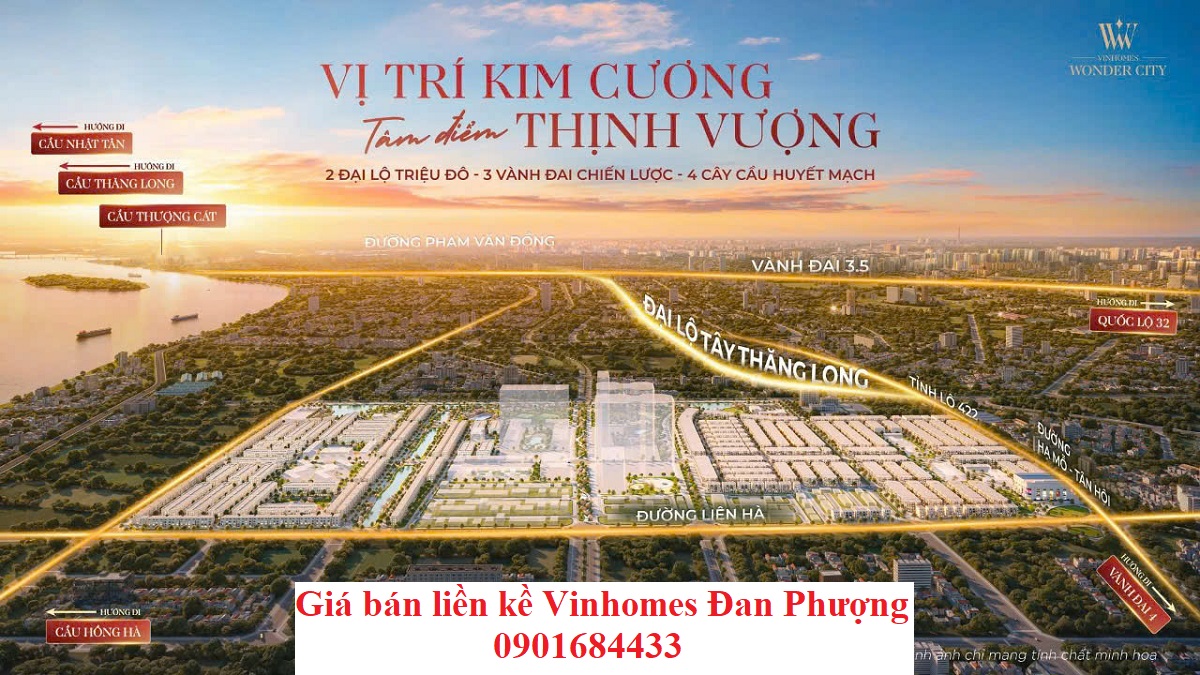 Giá bán liền kề VInhomes Đan Phượng - 0901684433