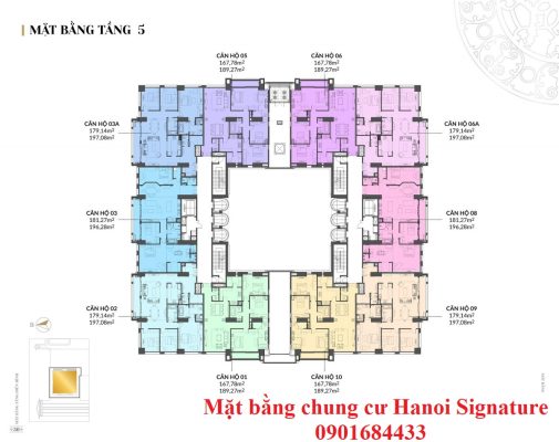 Mặt bằng Chung cư Hanoi Signature - 0901684433