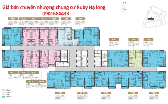 Giá bán chuyển nhượng chung cư Ruby Hạ Long - 0901684433