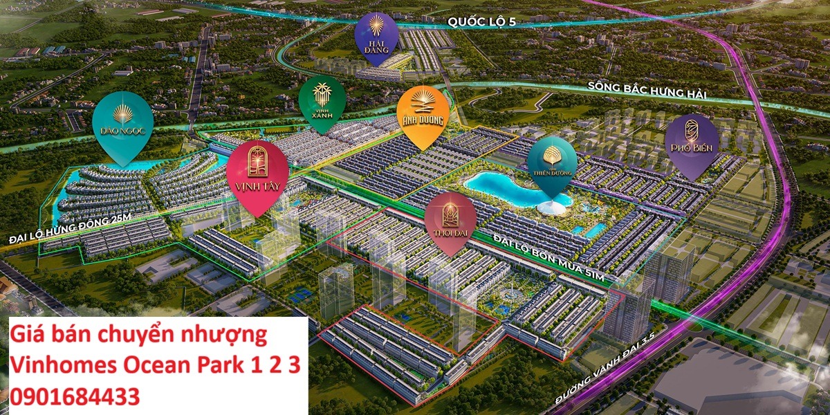 Giá bán chuyển nhượng Vinhomes Ocean Park 1 2 3 - 0901684433