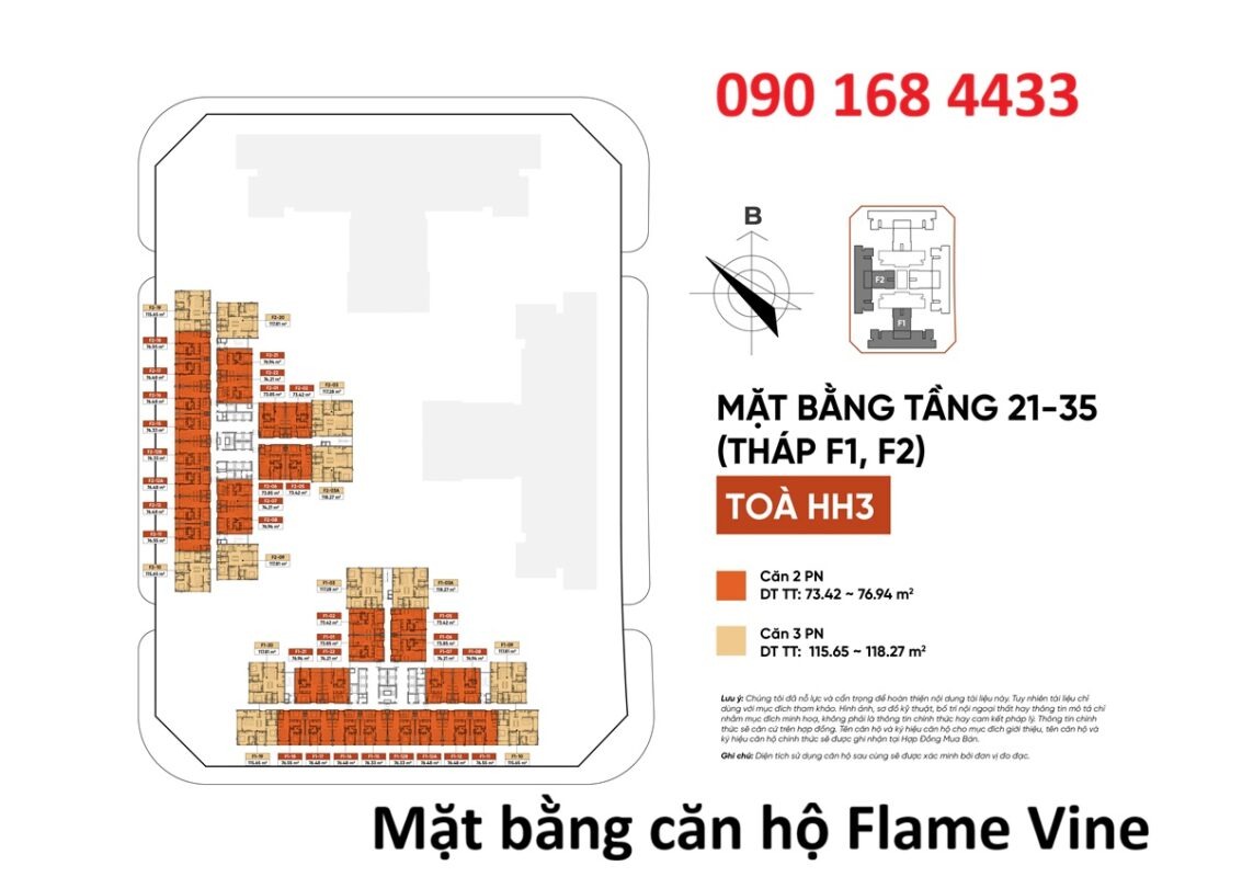 Mặt bằng căn hộ Flame Vine Hinode Royal Park - 0901684433