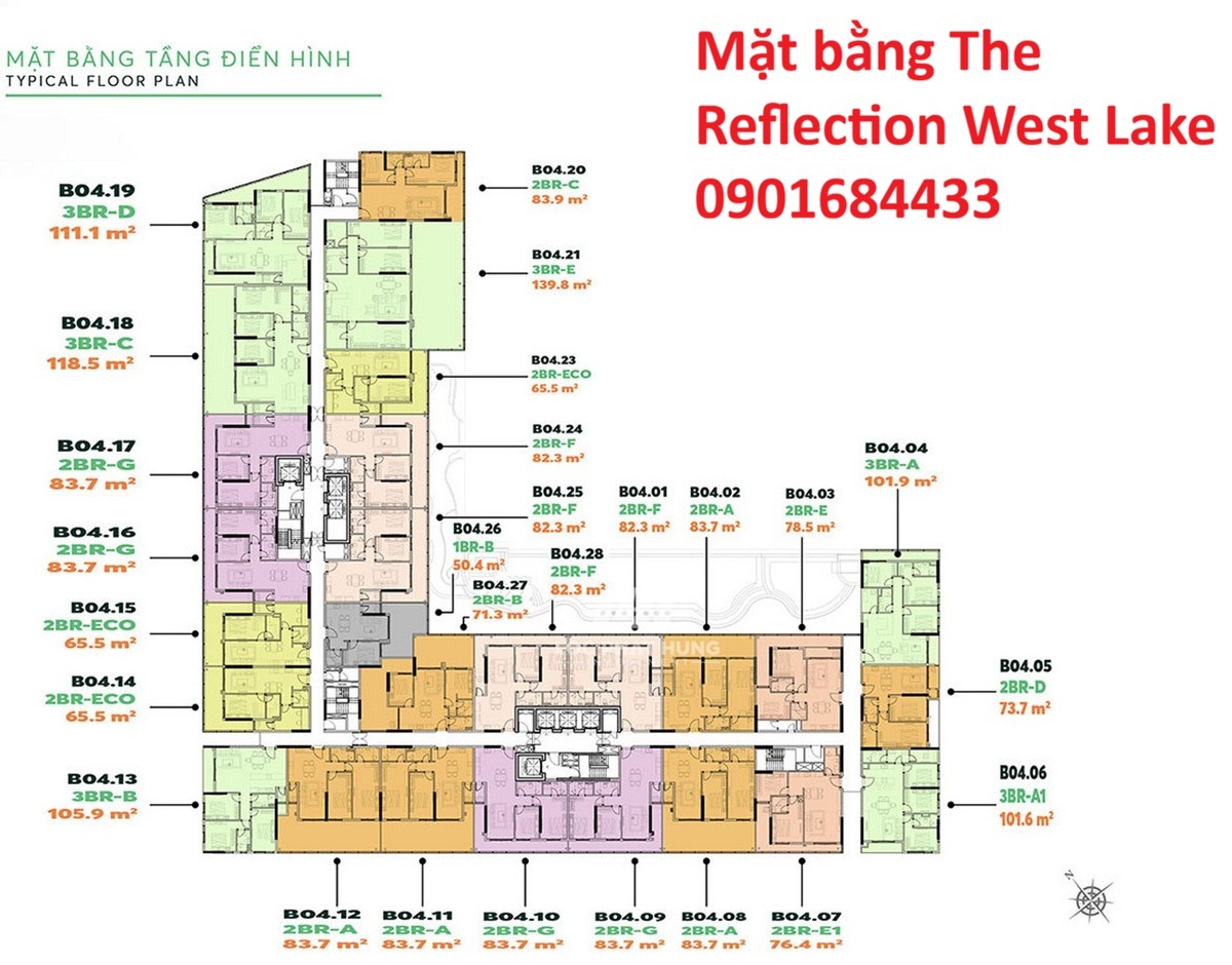 Mặt bằng The Reflection West Lake Hà Nội