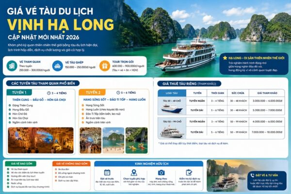 Giá vé tàu du lịch vịnh Hạ Long
