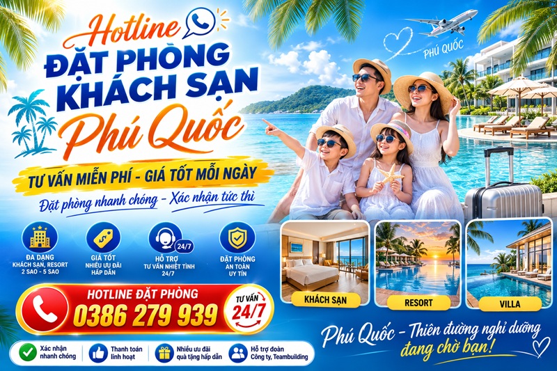Hotline Đặt Phòng Khách Sạn Phú Quốc 24/7 - 0386 279 939